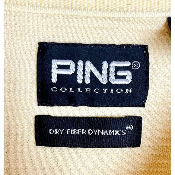 Ping Collection Polo Shirt Mens Large Yellow Dry Fiber Dynamics Golf Cotton - Picture 3 of 7